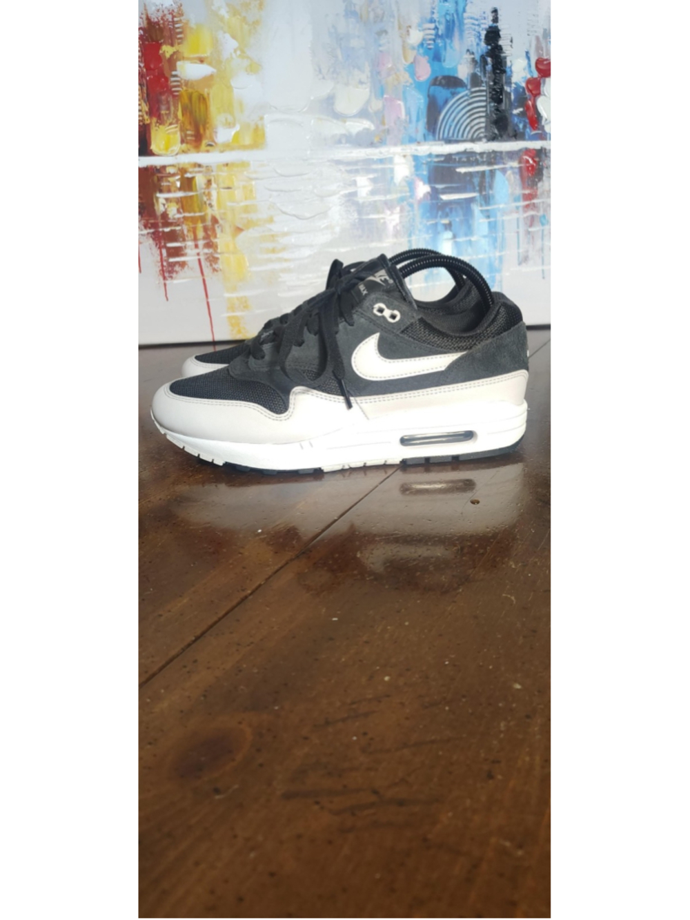 Nike Air Max 1 Shoes Mens Size 8 Black White Suede Low Top Sneakers FZ5808-007